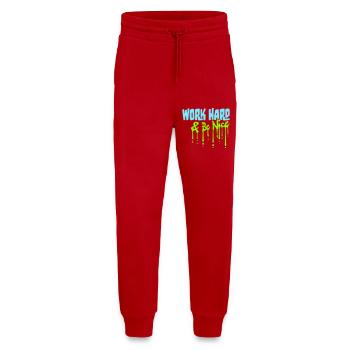 Work Hard Be Nice Motivation Positiver Geist Zitat - Jogginghose - made by SPREAD - Rot - Vorne