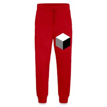 Geometrische Würfel-Silhouette - Jogginghose - made by SPREAD - Rot - Vorne