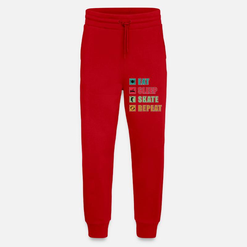 Manger dormir patiner Répéter - Pantalon de jogging bio décontracté fabriqué en UE - rouge