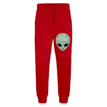 Alien Head mit Schaltkreisen (drei Farben) - Jogginghose - made by SPREAD - Rot - Vorne