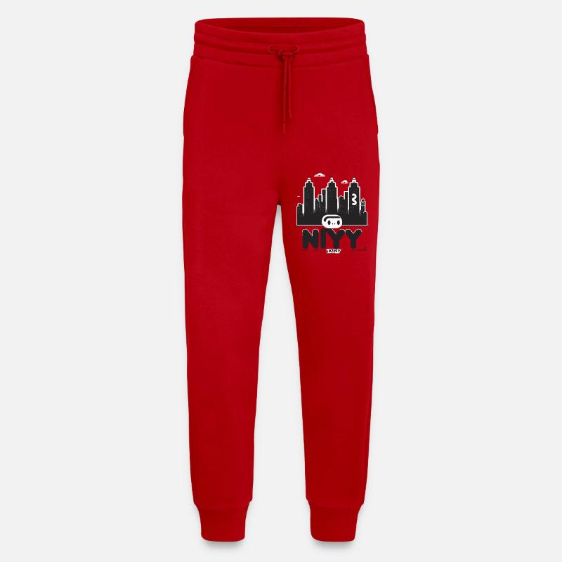 NYC Robot Skyline Print - Jogging Pants - made by SPREAD  - red
