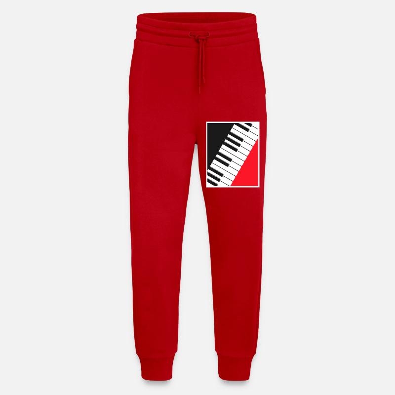 Art d’affiche clavier de piano - Pantalon de jogging bio décontracté fabriqué en UE - rouge