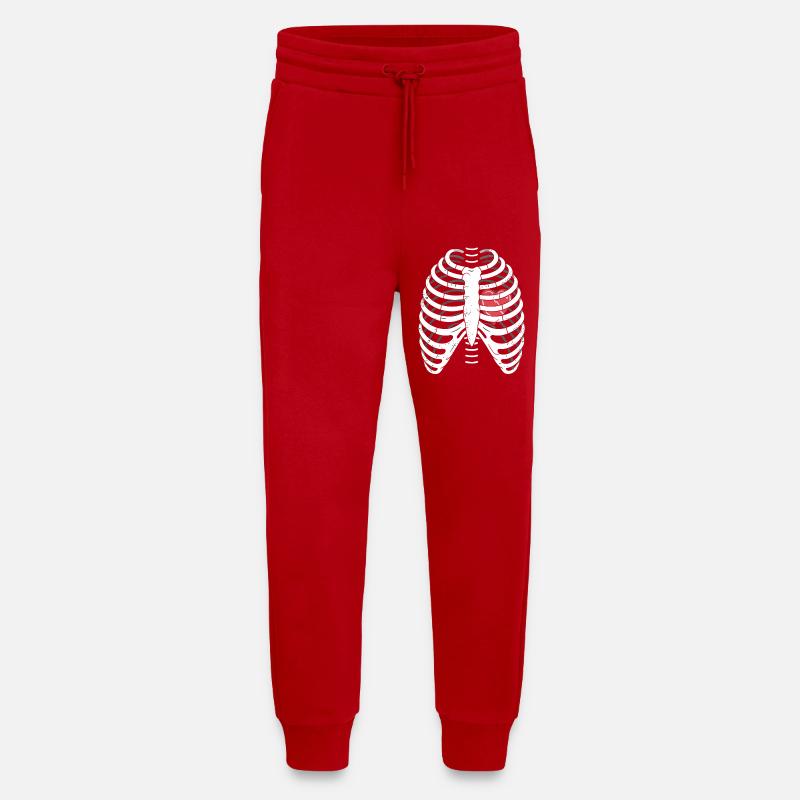 Panier à côtes avec cœur - Pantalon de jogging bio décontracté fabriqué en UE - rouge