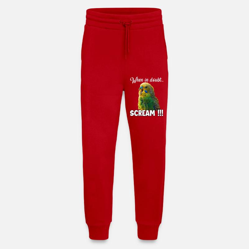 Cadeaux créatifs Bird Friends Perruche - Pantalon de jogging bio décontracté fabriqué en UE - rouge