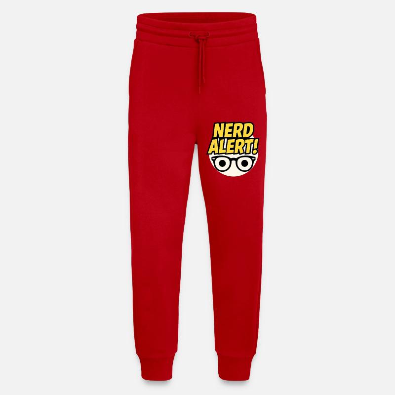 Nerd Alert Spaßdesign mit Brille - Jogginghose - made by SPREAD - Rot