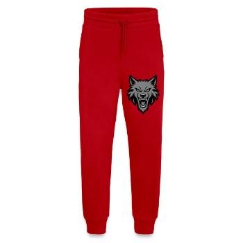 Logo Tête de Loup - Pantalon de jogging bio décontracté fabriqué en UE - rouge - Devant