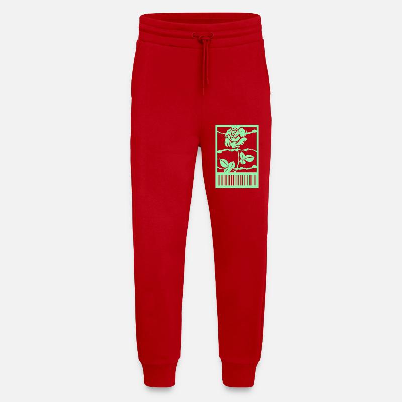 Gothic Rose Stacheldraht Strichcode Urban Style - Jogginghose - made by SPREAD - Rot