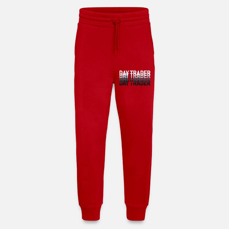 Day Trader Marché boursier Trader boursier - Pantalon de jogging bio décontracté fabriqué en UE - rouge