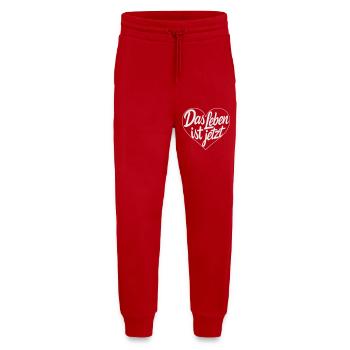 Das Leben ist Jetzt Herz - Jogginghose - made by SPREAD - Rot - Vorne