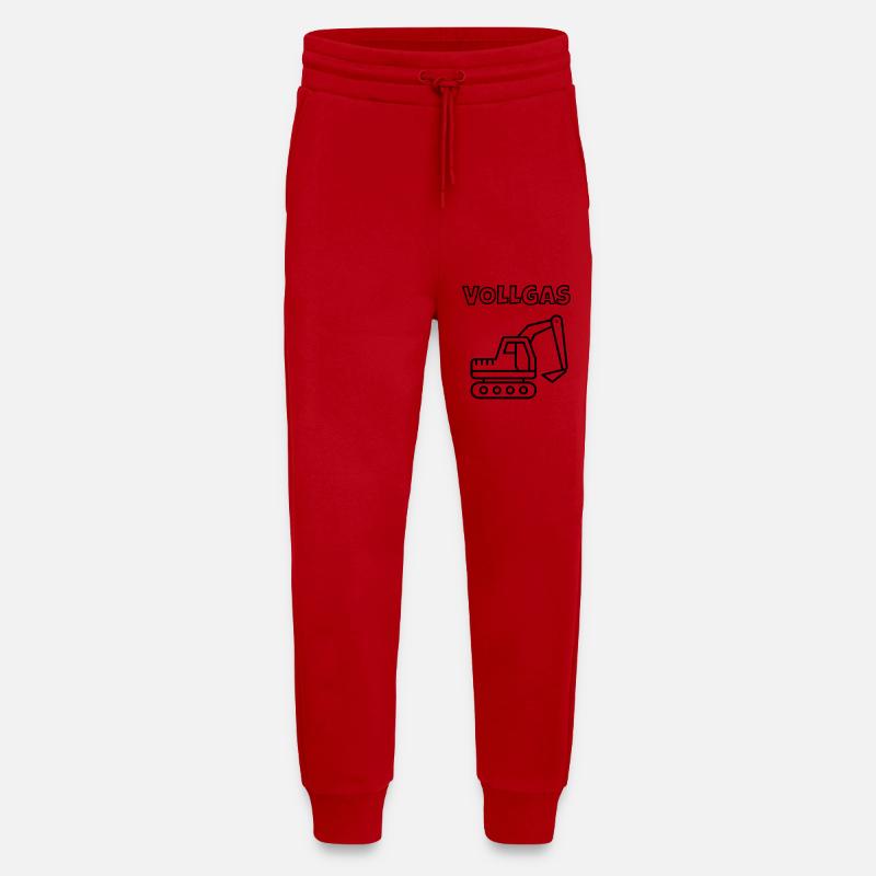 Full Throttle Red Excavator - Jogging Pants - made by SPREAD  - red