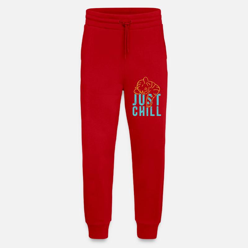 Just Chill Tiger – Relaxed Saying - Jogging Pants - made by SPREAD  - red
