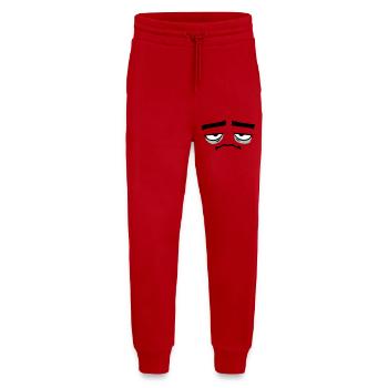 Mürrisches Trauriges Enttäuschtes Gesicht Lustig - Pantalon de jogging bio décontracté fabriqué en UE - rouge - Devant