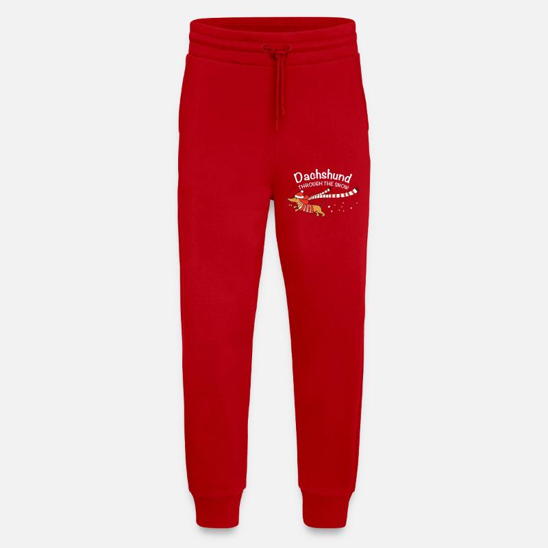 Dachshund Through the Snow - Jogging Pants - made by SPREAD  - red