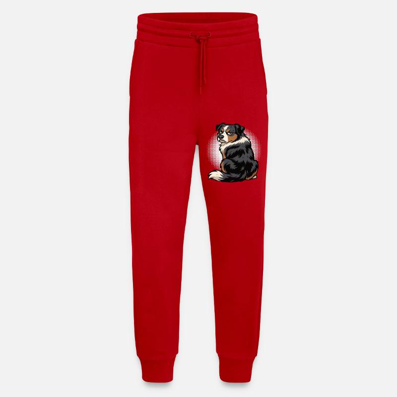 Berger australien Aussie Aussie Propriétaires Aussies - Pantalon de jogging bio décontracté fabriqué en UE - rouge