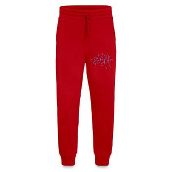 Art urbain de Zurich - Pantalon de jogging bio décontracté fabriqué en UE - rouge - Devant