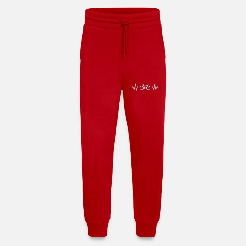 ECG vélo - Pantalon de jogging bio décontracté fabriqué en UE - rouge