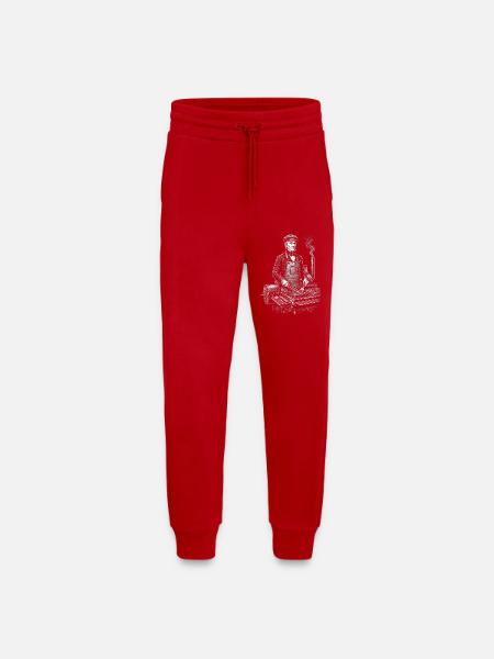 James K. Polk chez BBQ Grilling - Pantalon de jogging bio décontracté fabriqué en UE - rouge