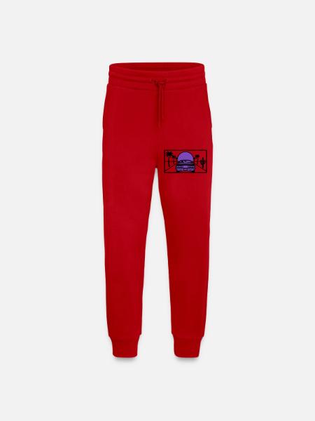 Night Driving Highway Graphic - Jogging Pants - made by SPREAD - red