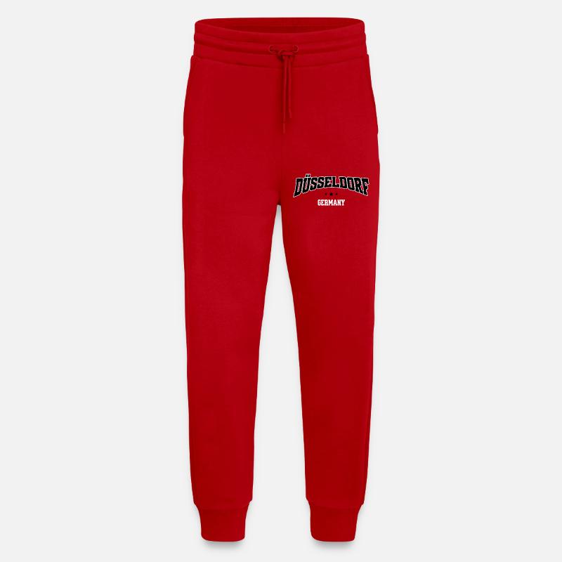 Düsseldorf, Germany Varsity font - Jogging Pants - made by SPREAD  - red