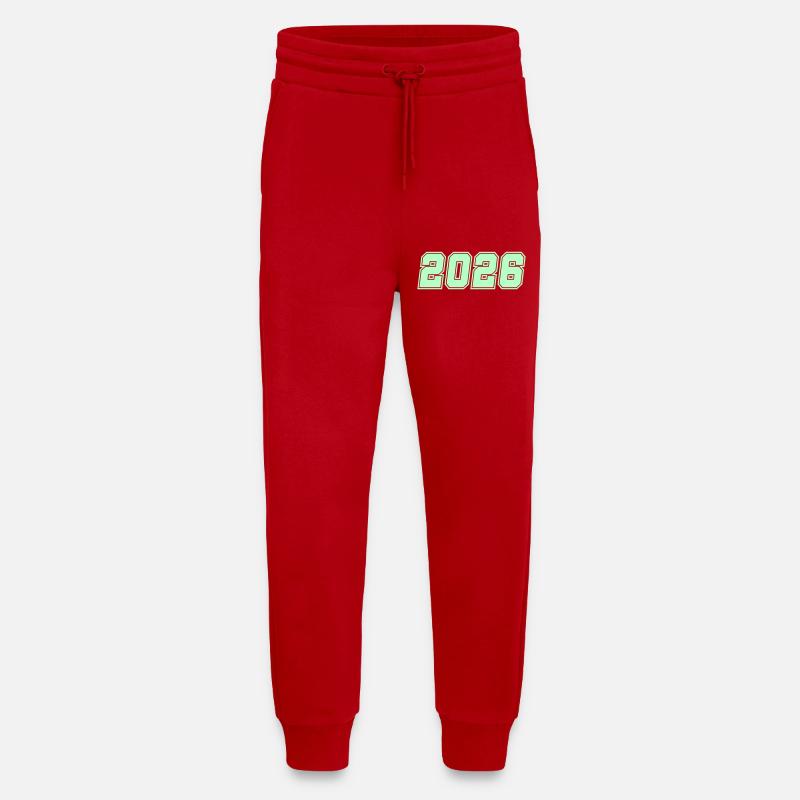 2026-- - Pantalon de jogging bio décontracté fabriqué en UE - rouge