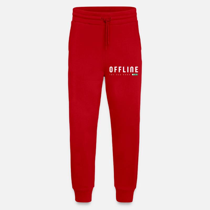 Offline is the new bio - Jogging Pants - made by SPREAD  - red