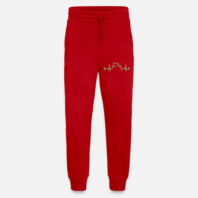 CARDIOGRAM TRACTOR Green - Jogging Pants - made by SPREAD  - red