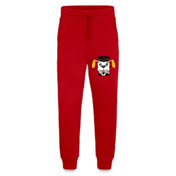 Dog School Graduation Certificate Gymnasium College Abi - Jogging Pants - made by SPREAD  - red - Front