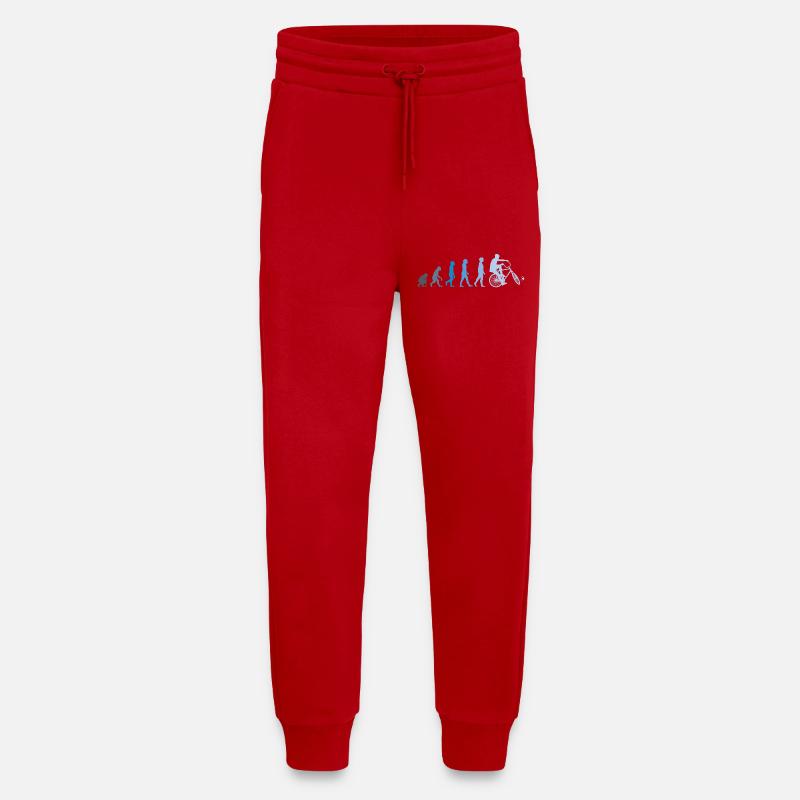 Cyclisme, Cyclball, Cyclisme en salle, Évolution - Pantalon de jogging bio décontracté fabriqué en UE - rouge