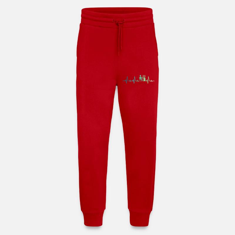 Heartbeat Programmer Developer - Jogging Pants - made by SPREAD  - red