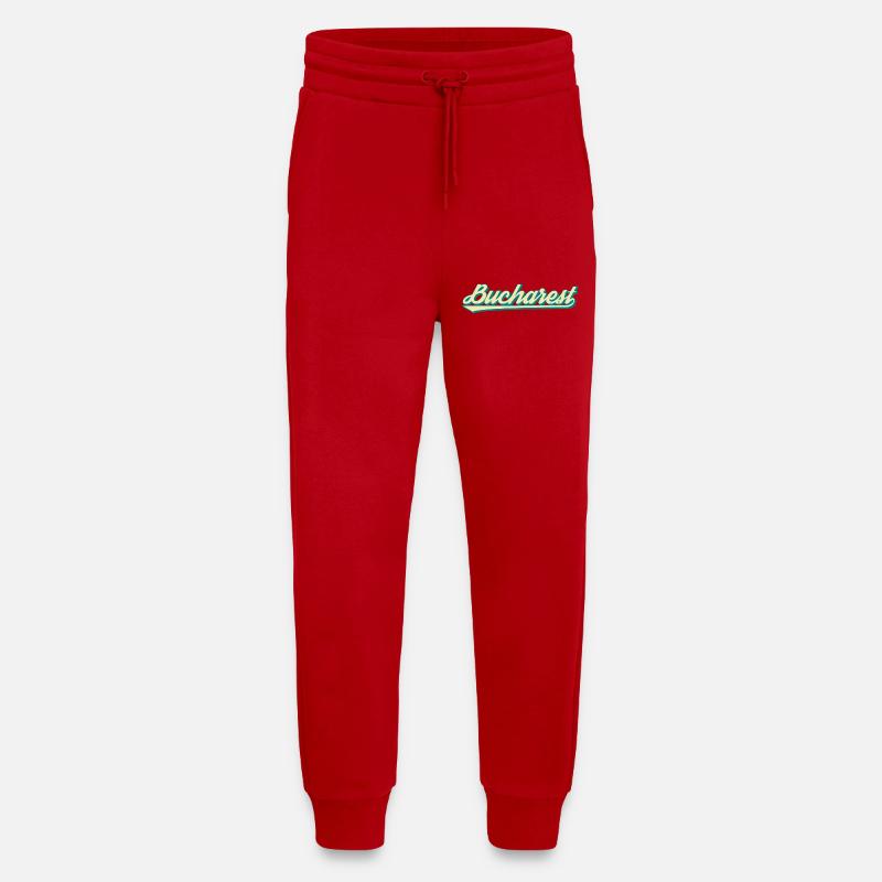 Bucharest Retro Script - Jogging Pants - made by SPREAD  - red