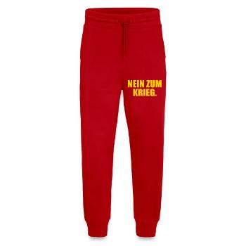 No to war - Jogging Pants - made by SPREAD  - red - Front