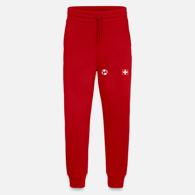 Suisse - Pantalon de jogging bio décontracté fabriqué en UE - rouge