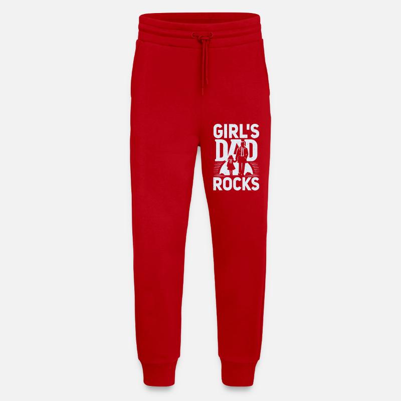 Mädchen Papa rockt Silhouette Design - Jogginghose - made by SPREAD - Rot