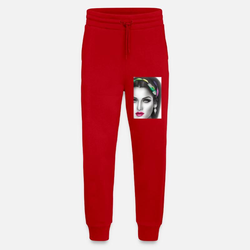Frau mit Schmuck - Jogginghose - made by SPREAD - Rot