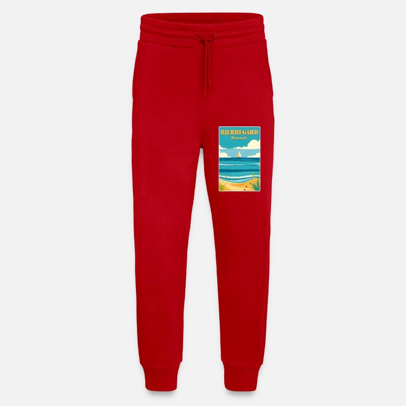 Bjerregard, Danemark - Pantalon de jogging bio décontracté fabriqué en UE - rouge