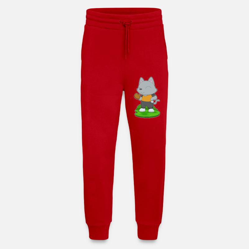Cat Baseball Gant de baseball - Pantalon de jogging bio décontracté fabriqué en UE - rouge