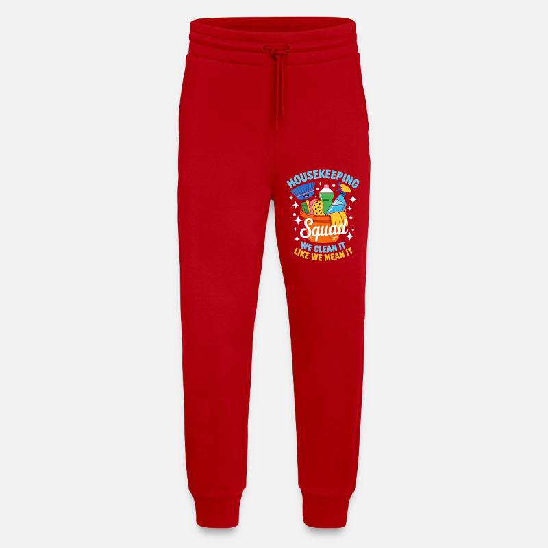 Lustiges Putzen Design - Jogginghose - made by SPREAD - Rot