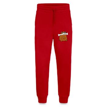 Carlin Chien Os Bouche FaimYummy Happy Cool - Pantalon de jogging bio décontracté fabriqué en UE - rouge - Devant