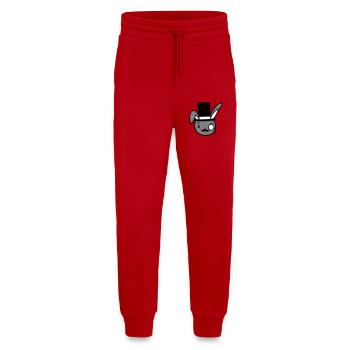 Herr Hase Gentleman Zylinder Hut Monokel Brille - Jogginghose - made by SPREAD - Rot - Vorne