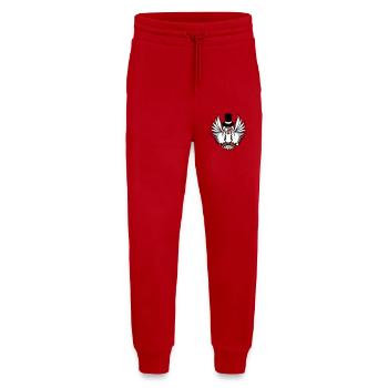 Sir Eule Zylinder Hut Monokel Brille reicher Herr - Jogginghose - made by SPREAD - Rot - Vorne