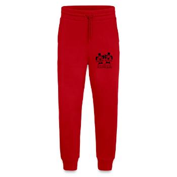 2 Chiens M. Sir Cylindre Chapeau Monocle Lunettes Empire - Pantalon de jogging bio décontracté fabriqué en UE - rouge - Devant