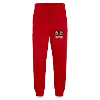2 Chiens M. Sir Cylindre Chapeau Monocle Lunettes Empire - Pantalon de jogging bio décontracté fabriqué en UE - rouge - Devant