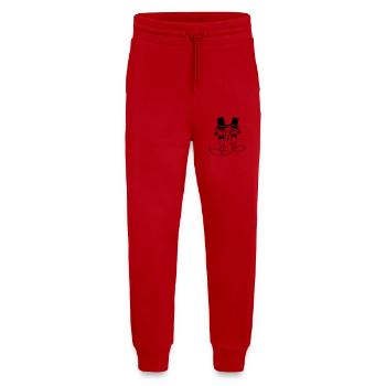 2 Foxes Friends Top Hat Men's Monocle Glasses - Jogging Pants - made by SPREAD  - red - Front