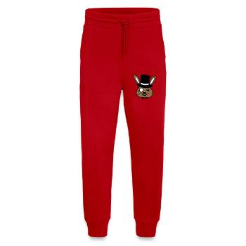 Sir Bunny Monocle Glasses Beard Top Hat Mr. Mr. - Jogging Pants - made by SPREAD  - red - Front