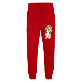 Corgi Halloween Pharaon - Pantalon de jogging bio décontracté fabriqué en UE - rouge - Devant