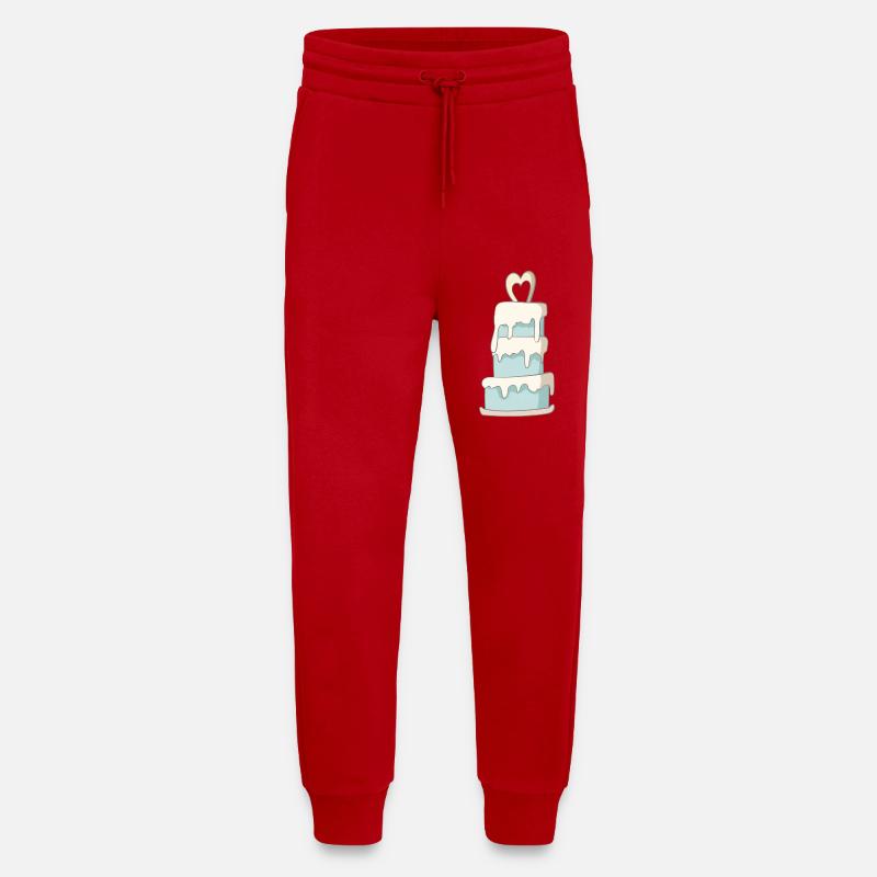 Gâteau de mariage - Pantalon de jogging bio décontracté fabriqué en UE - rouge