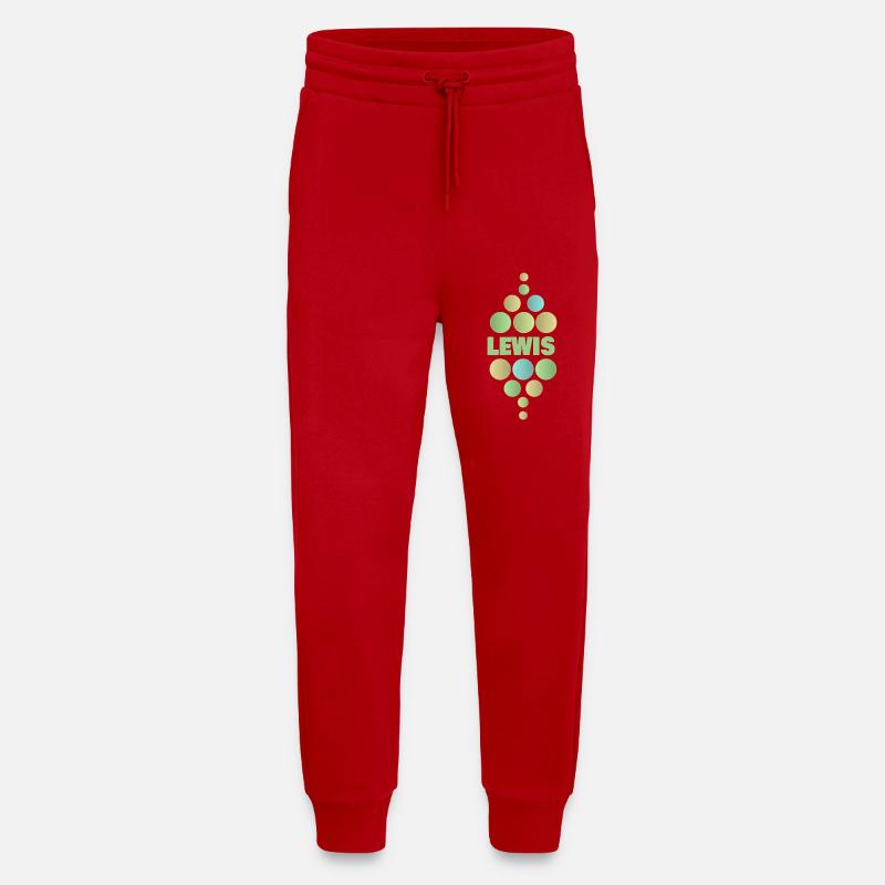 First name Lewis - Jogging Pants - made by SPREAD  - red