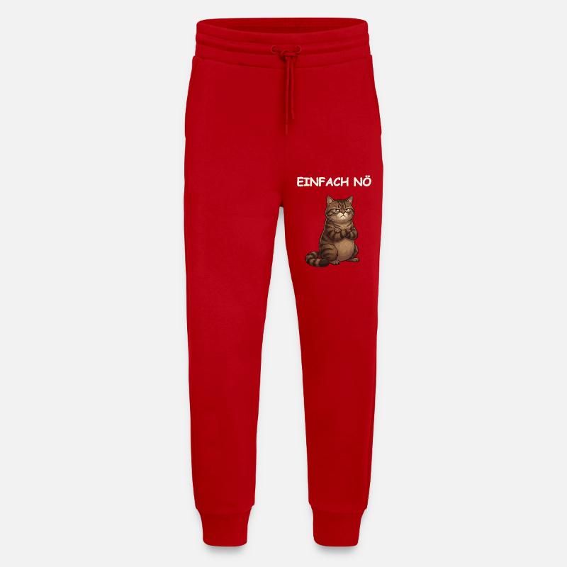 Drôle de dicton de chat - Pantalon de jogging bio décontracté fabriqué en UE - rouge