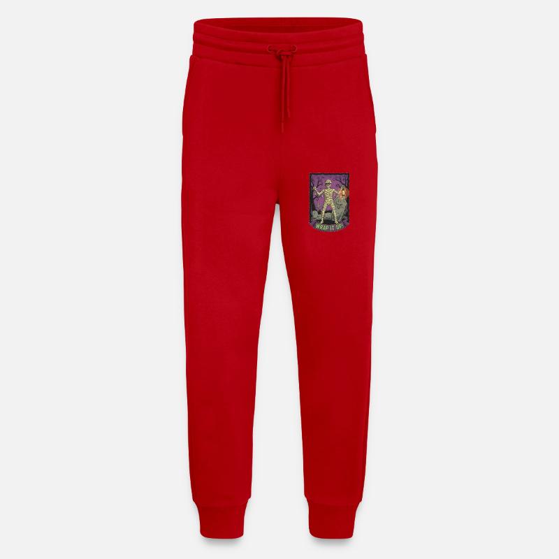 Mummy with Lantern in the Cemetery - Jogging Pants - made by SPREAD - red