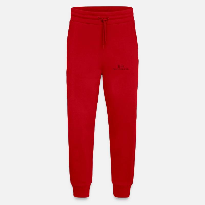Soyez vous-même | L’amour de soi - Pantalon de jogging bio décontracté fabriqué en UE - rouge